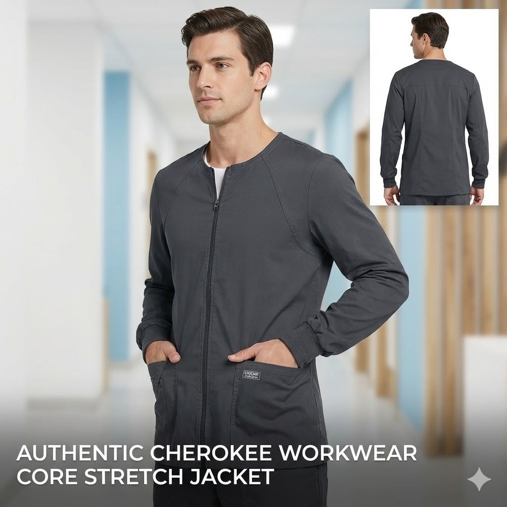 Cherokee Workwear Premium Core Stretch Men's Scrub Jacket Size XS‎